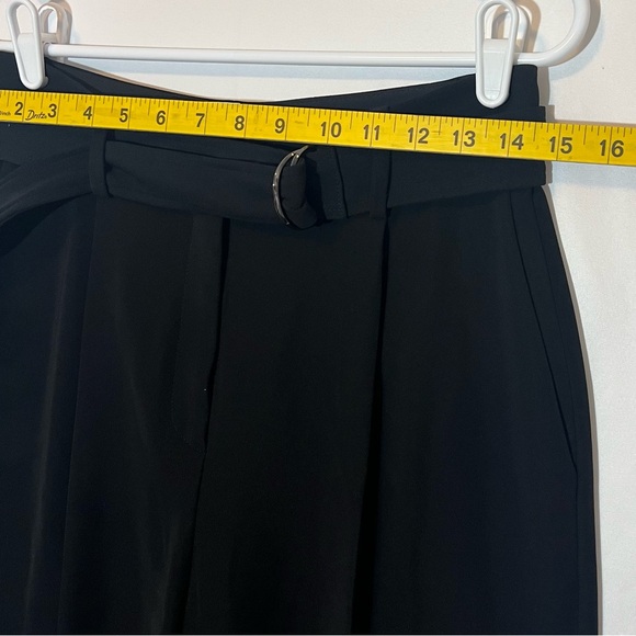 Babaton women’s Black Wide Leg Dress Pants size 6 belted high rise pockets zip - Picture 4 of 12